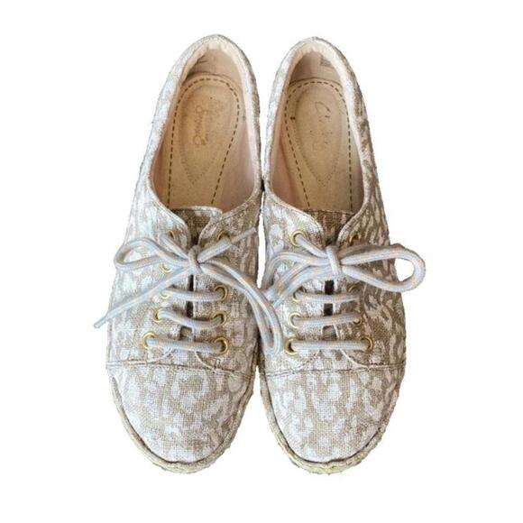 Clarks Leopard Print Canvas Lace Up Espadrilles Loafers Sneakers Shoes Women's 9 - Picture 6 of 8